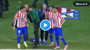 Marc Pubill celebrando su gran actuación frente al Inter en el Metropolitano