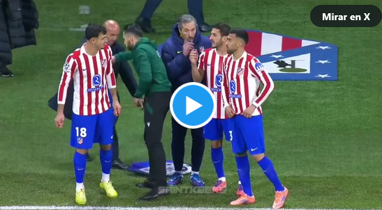 Marc Pubill celebrando su gran actuación frente al Inter en el Metropolitano